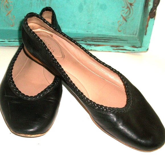 CHLOE Paris Black Leather Ballet FLats with Braided-Edging 39.5M 9.5M $595 - Picture 3 of 8